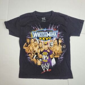 WrestleMania XXVII Atlanta Shirt Kids Size 8 WWE Wrestling Tee double-sided‎ ppv